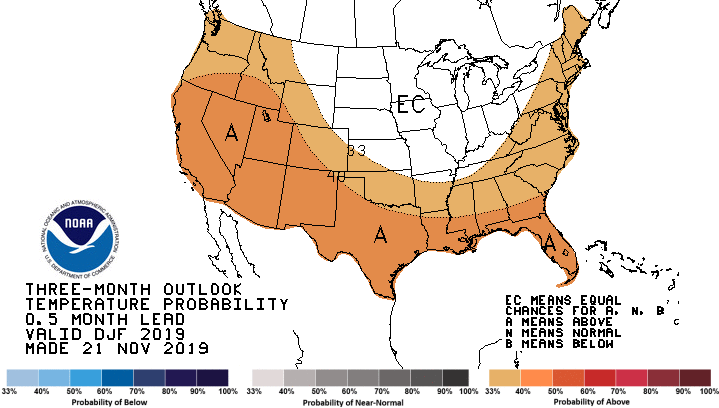 Three Month Temperature Probability Outlook